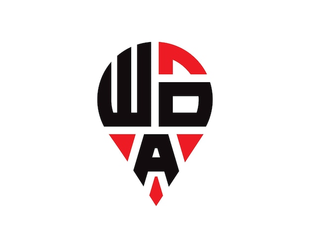 Diseño del logotipo de la forma de la letra WOA