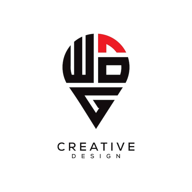 Diseño del logotipo de la forma de la letra WOG