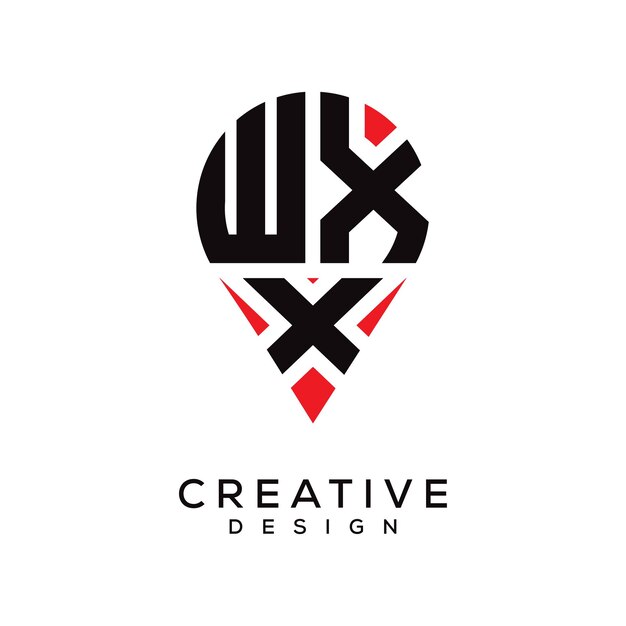 Diseño del logotipo de la forma de la letra WXX