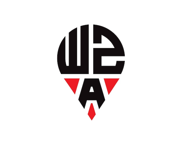Diseño del logotipo de la forma de la letra WZA