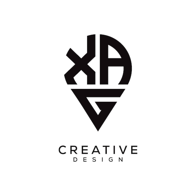 Diseño del logotipo de la forma de la letra XAG