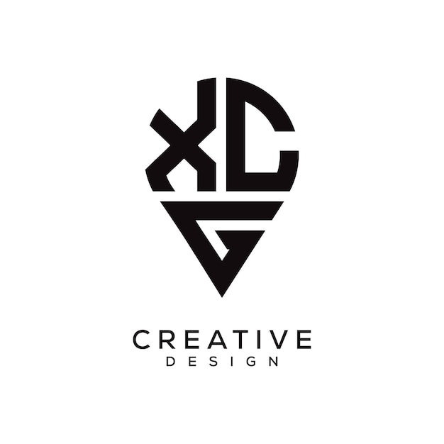 Diseño del logotipo de la forma de la letra XCG