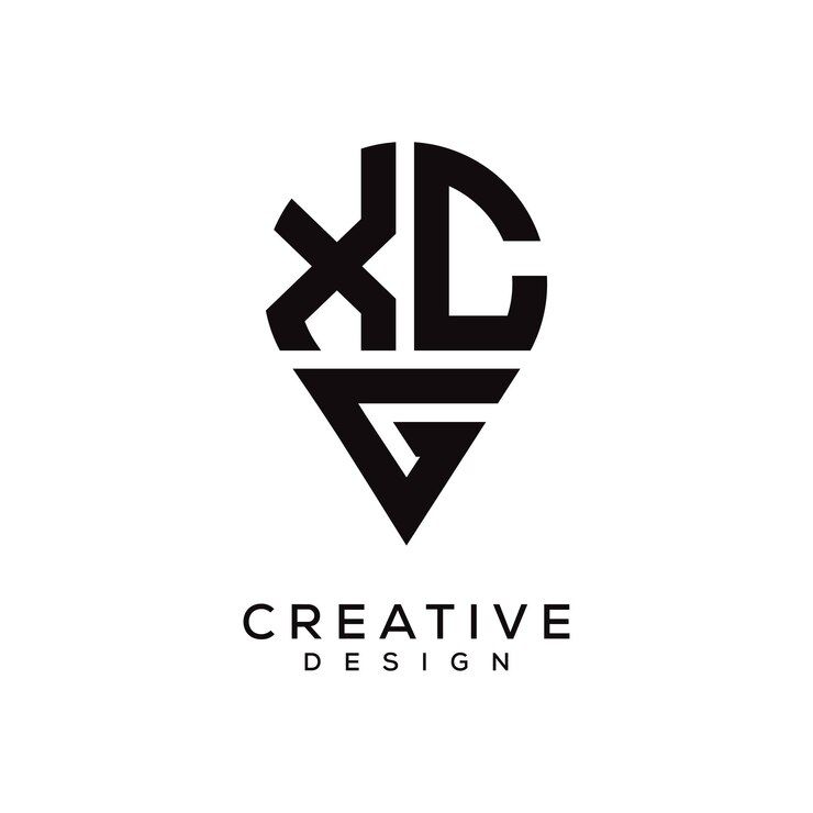 Vector diseño del logotipo de la forma de la letra xcg