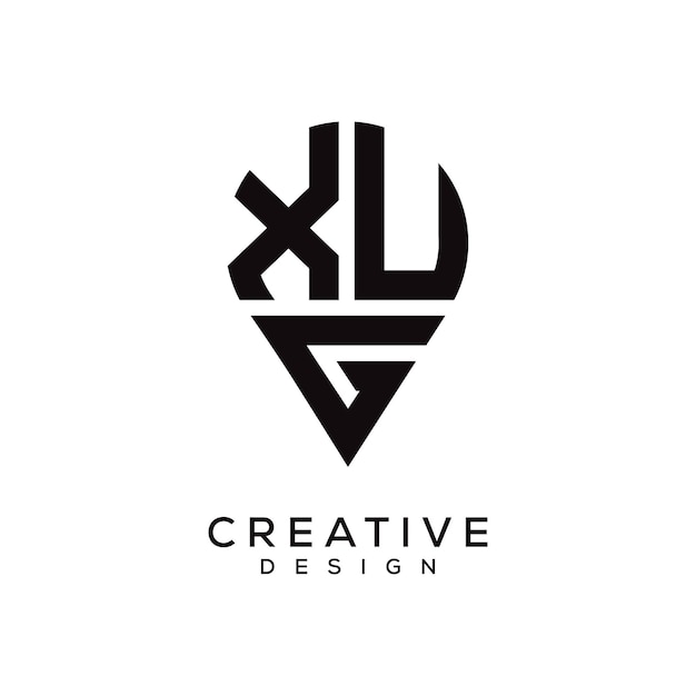 Diseño del logotipo de la forma de la letra XUG