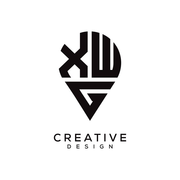 Diseño del logotipo de la forma de la letra XWG