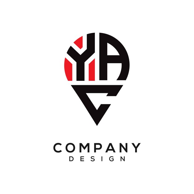 Diseño del logotipo de la forma de la letra YAC