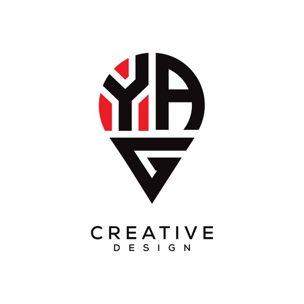 El diseño del logotipo de la forma de la letra YAG