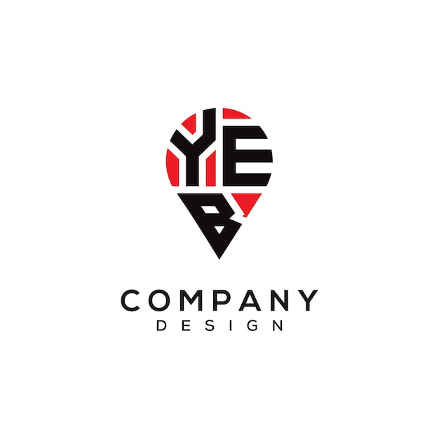 Diseño del logotipo de la forma de la letra YEB