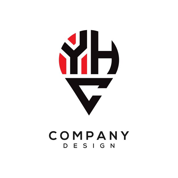 Diseño del logotipo de la forma de la letra YHC