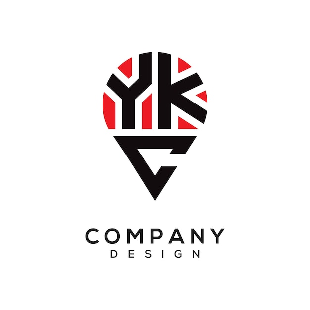 Diseño del logotipo de la forma de la letra YKC