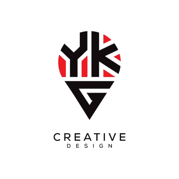 Diseño del logotipo de la forma de la letra YKG