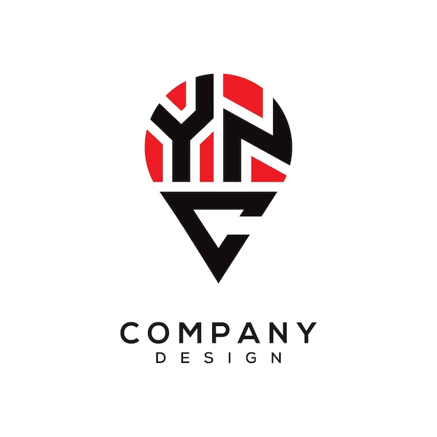 Diseño del logotipo de la forma de la letra YNC