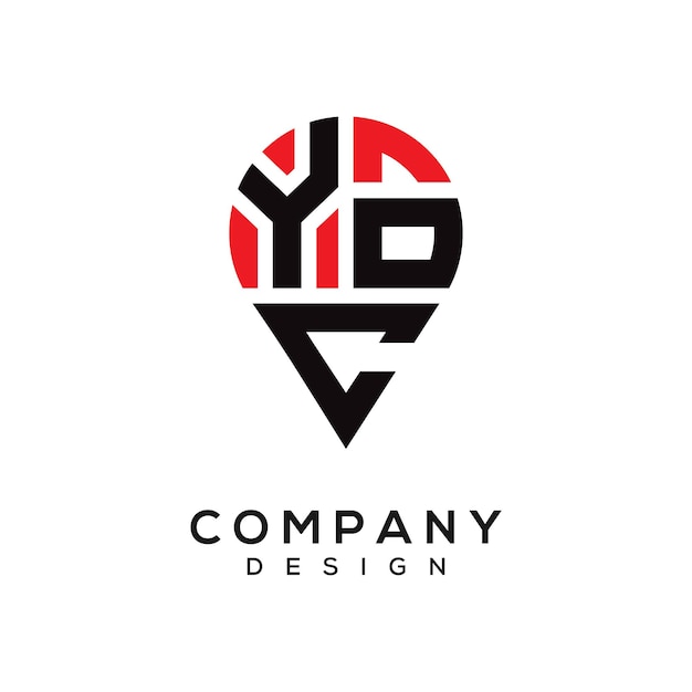 Diseño del logotipo de la forma de la letra YOC