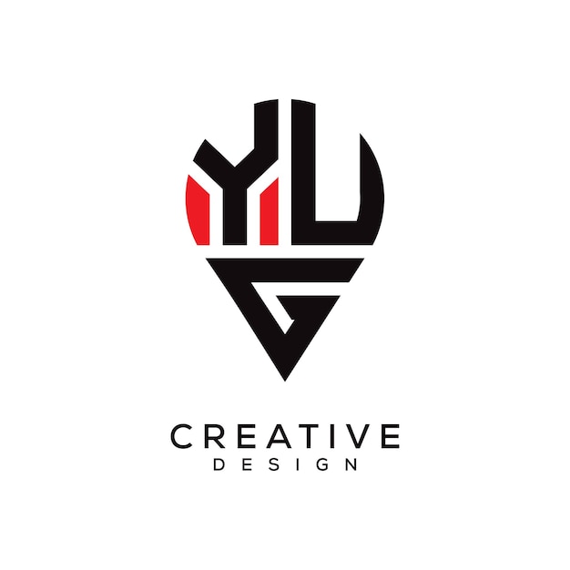 Diseño del logotipo de la forma de la letra YUG