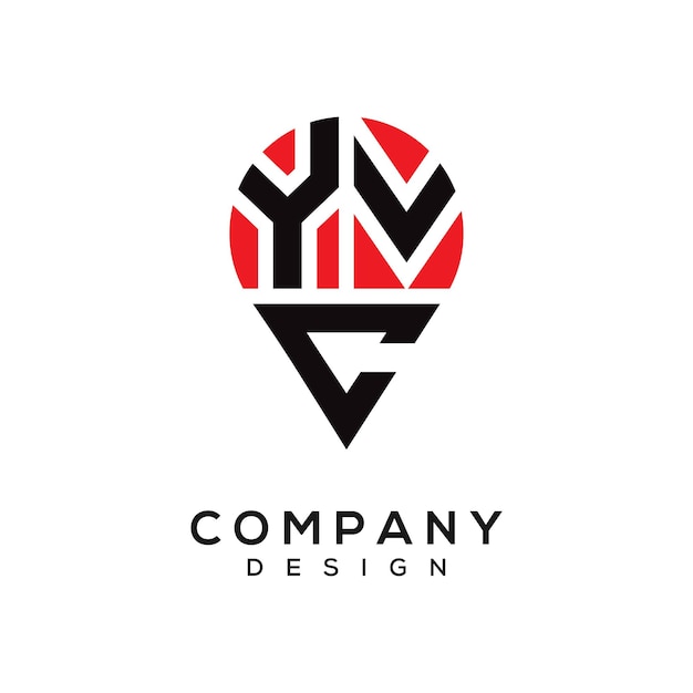 Diseño del logotipo de la forma de la letra YVC