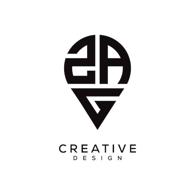Diseño del logotipo de la forma de la letra ZAG