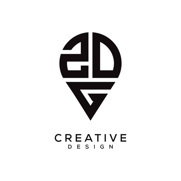 Diseño del logotipo de la forma de la letra ZDG