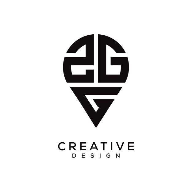 Diseño del logotipo de la forma de la letra ZGG