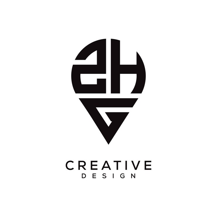 Vector diseño del logotipo de la forma de la letra zhg