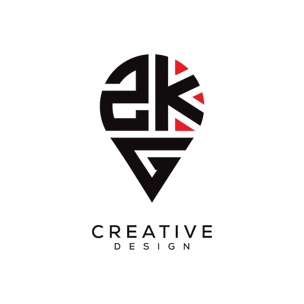 Diseño del logotipo de la forma de la letra ZKG