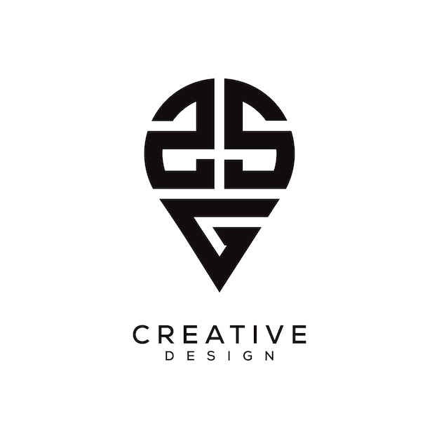 Diseño del logotipo de la forma de la letra ZSG