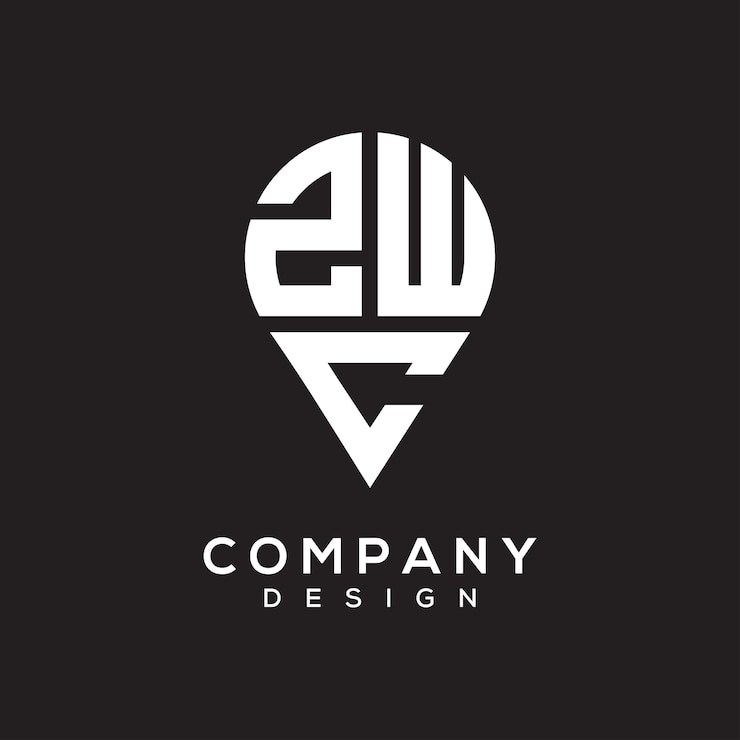 Vector diseño del logotipo de la forma de la letra zwc