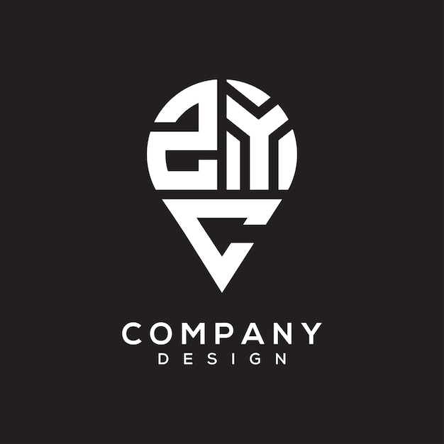 Diseño del logotipo de la forma de la letra ZYC