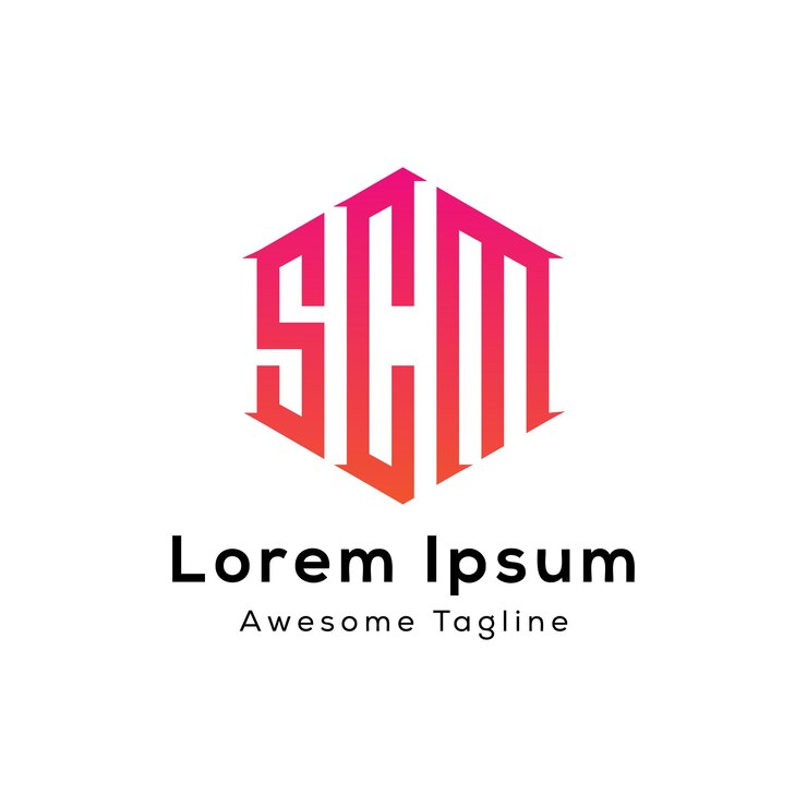 Vector diseño del logotipo en forma de polígono