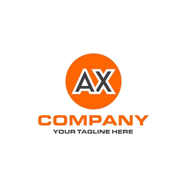 Vector diseño de logotipo de forma redondeada de letra ax