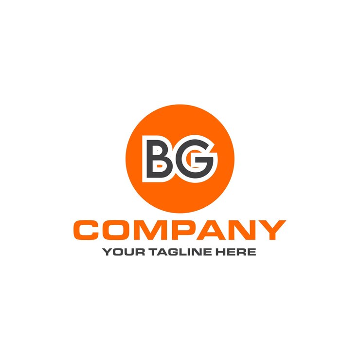 Vector diseño de logotipo de forma redondeada de letra bg