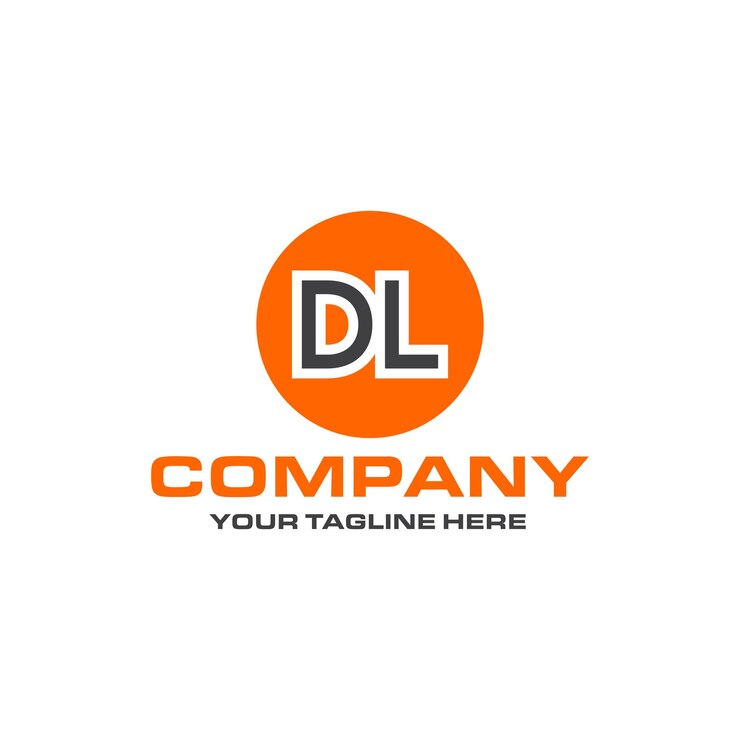 Vector diseño de logotipo de forma redondeada de letra dl