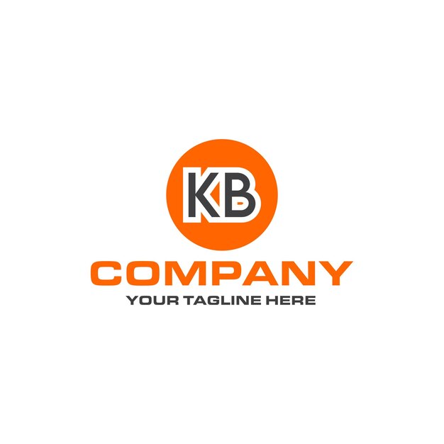 Diseño de logotipo de forma redondeada de letra KB