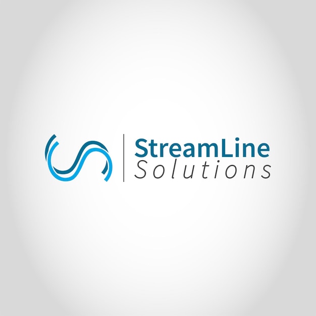 diseño de logotipo en forma de s azul para una empresa llamada soluciones optimizadas