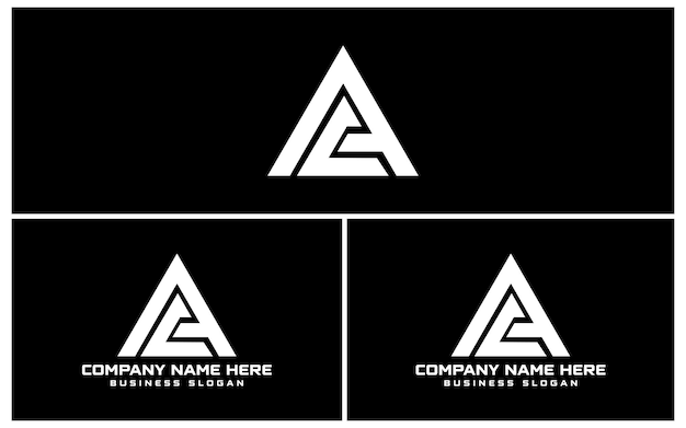 Vector diseño del logotipo en forma de triángulo ac