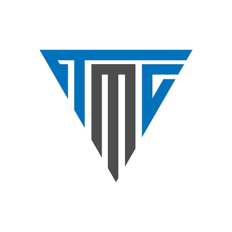 Vector diseño de logotipo en forma de triángulo tmc