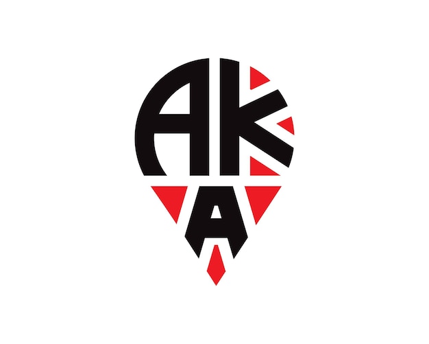 Diseño del logotipo de la forma de la ubicación de la letra AKA Diseño simple del logotipo del lugar de la carta AKA1