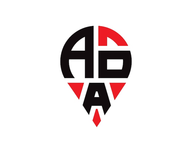 Diseño del logotipo de la forma de la ubicación de la letra AOA Diseño simple