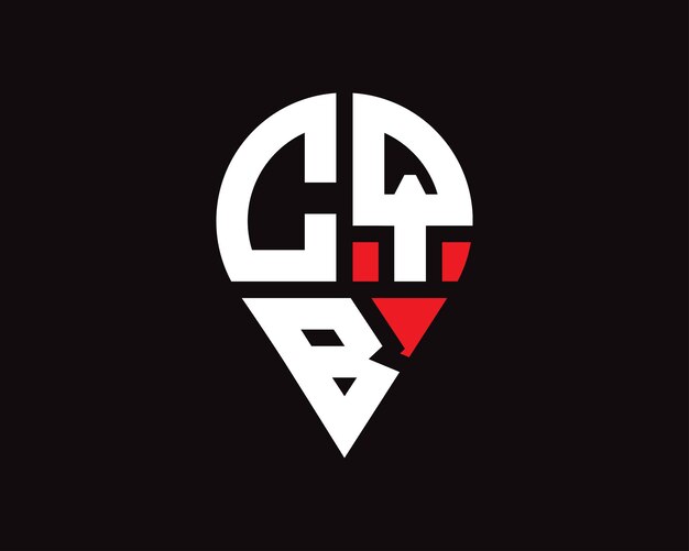Diseño del logotipo de la forma de la ubicación de la letra CQB
