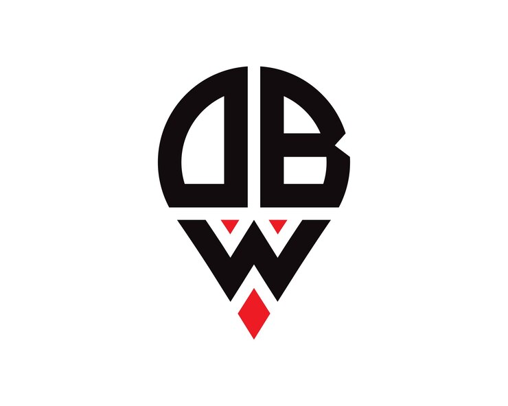 Vector diseño del logotipo de la forma de la ubicación de la letra dbw diseño simple del logotipo de la ubicación de la letra dbw