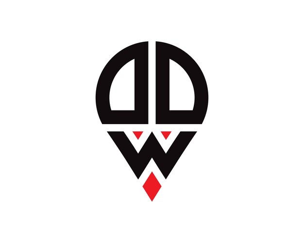 Diseño del logotipo de la forma de la ubicación de la letra DDW Diseño simple del logotipo de la ubicación de la letra DDW