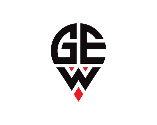Diseño del logotipo de la forma de la ubicación de la letra GEW Diseño simple del logotipo de la ubicación de la letra GEW