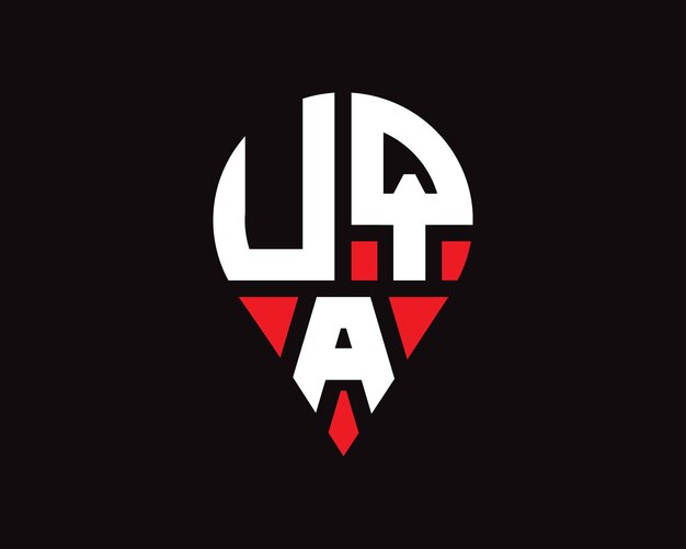 Diseño del logotipo de la forma de la ubicación de la letra UQA