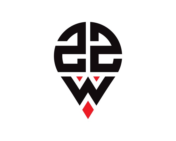 Vector diseño de logotipo con forma de ubicación de letra zzw diseño simple del logotipo de ubicación de letra zzw