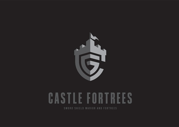 Diseño del logotipo de la fortaleza del castillo