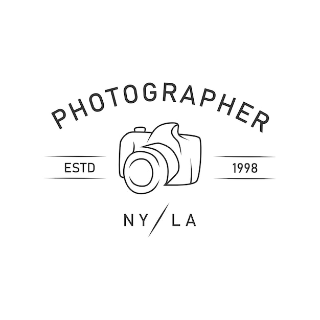 Diseño de logotipo de fotografía de cámara simple Vector estilo vintageImprimir