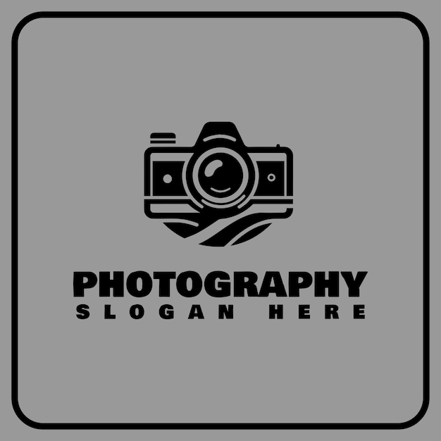 Vector diseño de logotipo de fotografía con lente de cámara simple