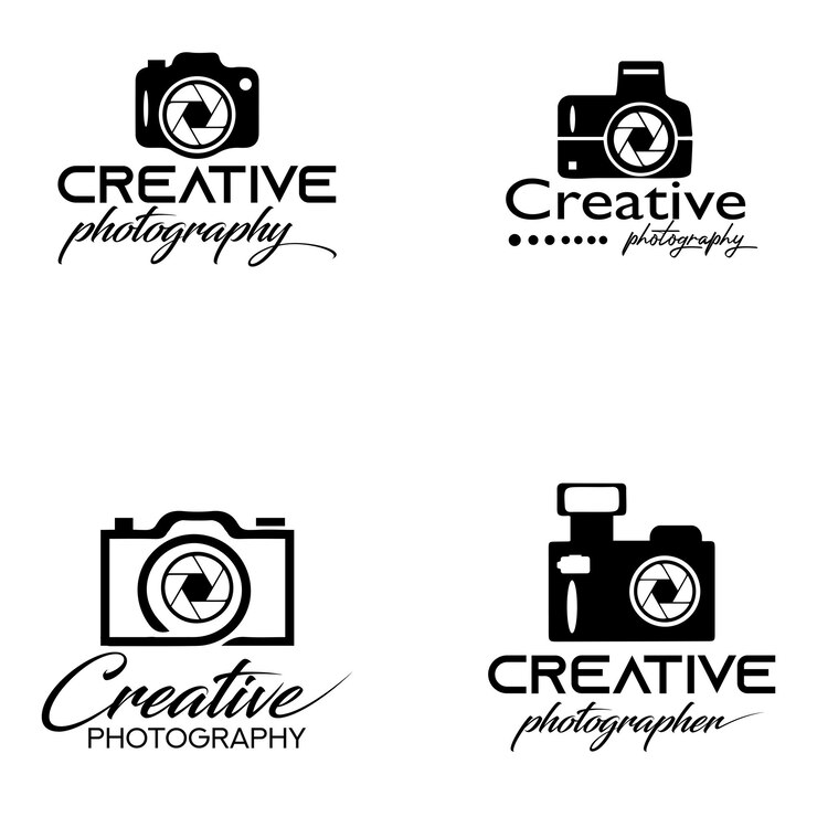 Diseño de logotipo de fotografía vectorial diseño creativo de logotipo de cámara