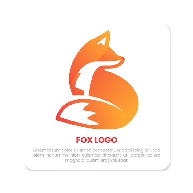 Vector diseño del logotipo de fox con colores de gradiente