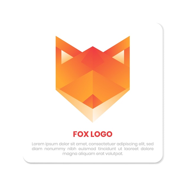 Vector diseño del logotipo de fox con colores de gradiente