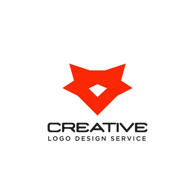 Diseño de logotipo Fox geométrico plano o logotipo Fox Head